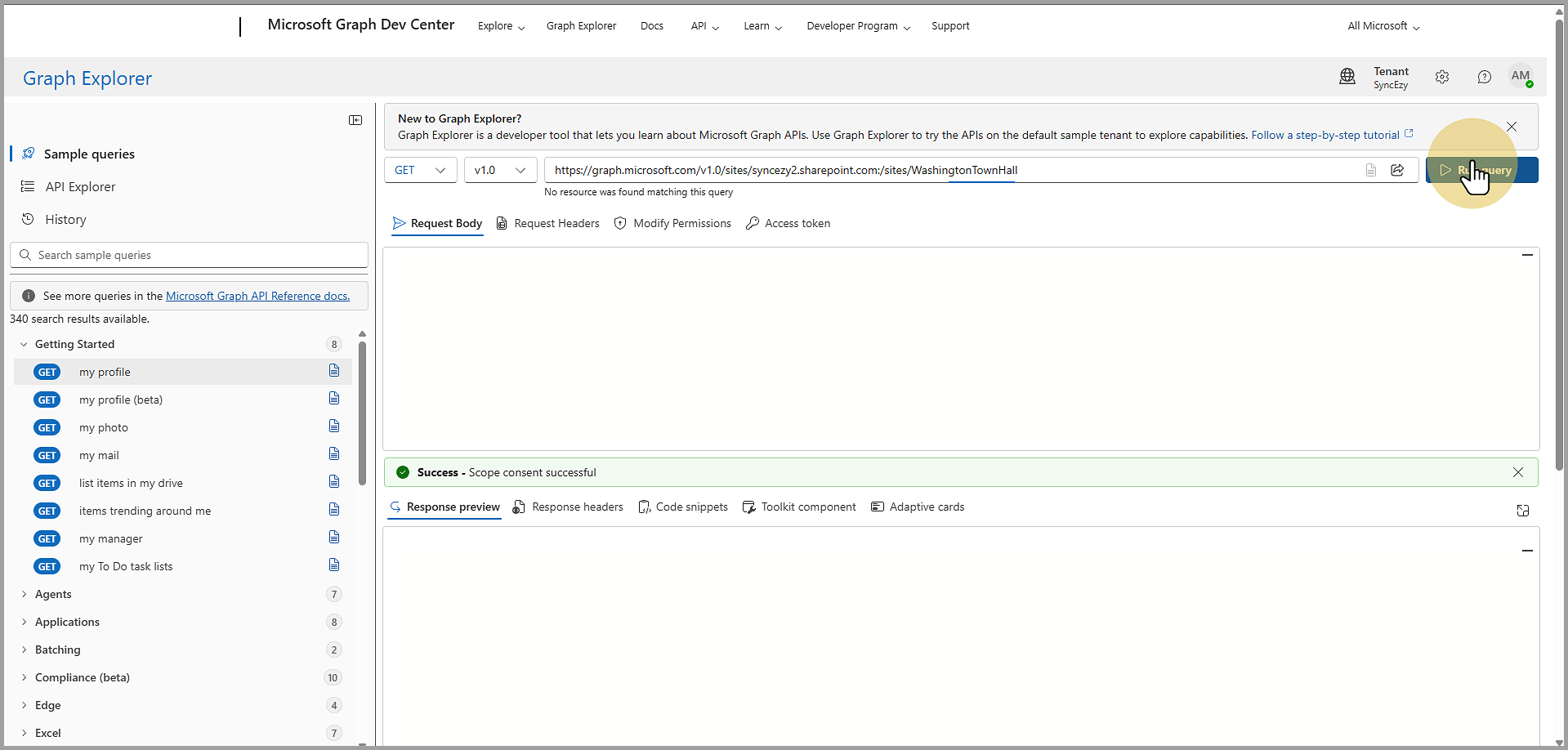 Paste the complete URL and hit Run query