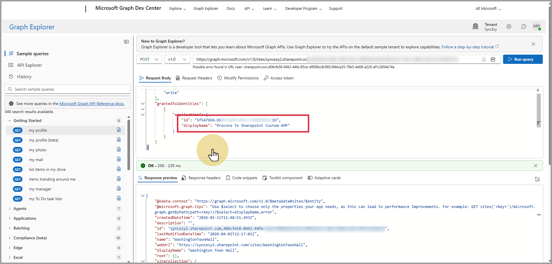 In the id field, paste the Application ID (Client ID) that you saved earlier for the custom app. In the displayName field, enter the app name you assigned to the custom app in the begining..